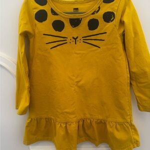 Tea Collection Long Sleeve Ruffle Hem Cotton Dress Honeysuckle 3T